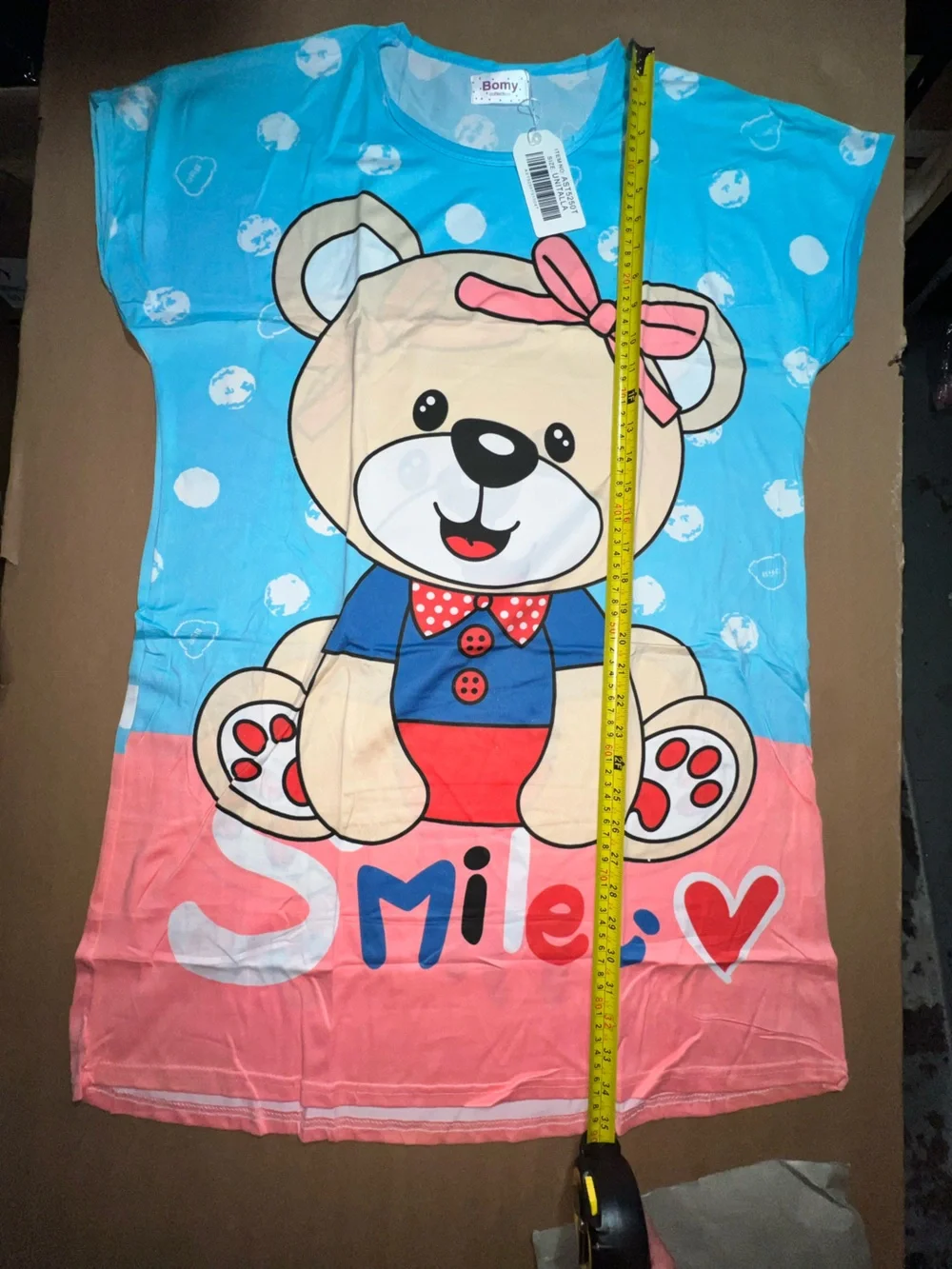 Kids' Blue & Pink Teddy Bear Sleep Tee Pajamas
